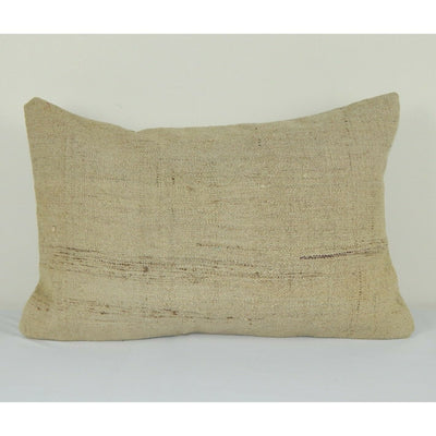Organic Turkish Hemp Pillow, Kilim Cushion Cover, 16" X 24"