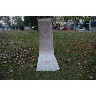 Vintage Faded Turkish Oushak Rug Runner 2'10'' X 12'8''