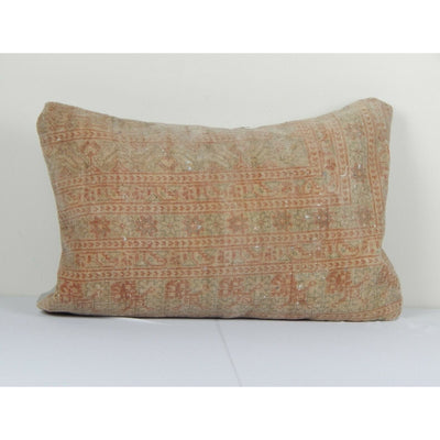 Faded Cushion Cover, Muted Turkish Rug Pillow 16" x 24"