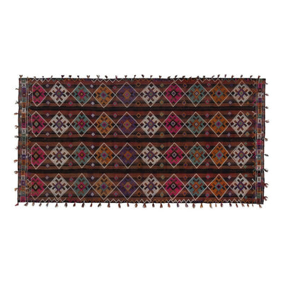 Turkish Tribal Nomadic Flat Weave Pink Tone Kilim Rug 5'4" X 10'7"