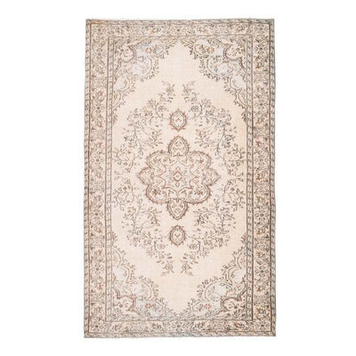 Vintage Anatolian Oushak Kars Handwoven Distressed Ushak Area Rug 5'12" X 9'8"