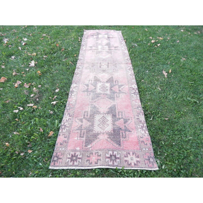 Distressed Traditional Oushak Runner With Brillant Colors 3'1" X 10'11"
