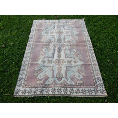 Vintage Turkish Kars Rug - Wool Boho Kitchen Carpet 3'11'' x 5'6''