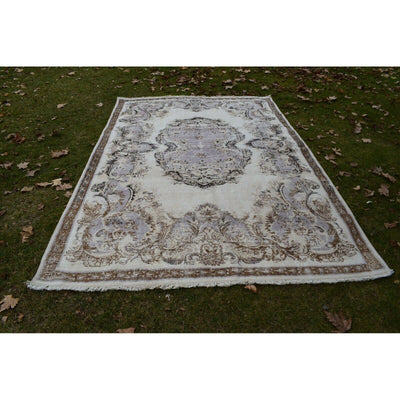 Vintage Oversize Turkish Area Rug, Sparta Carpet with Floral Motif6'11" X 10'4"