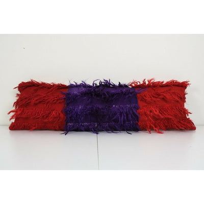 Vintage Turkish Shaggy Pillow, Home Decor Designer Cushion Cover 14" x 40"