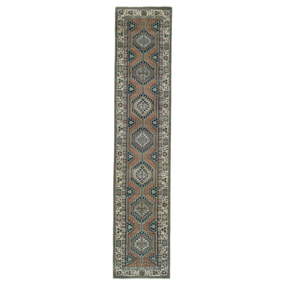 Distressed Turkish Oushak Long Stair Runner - Designer Carpet 2'7" X 12'8"