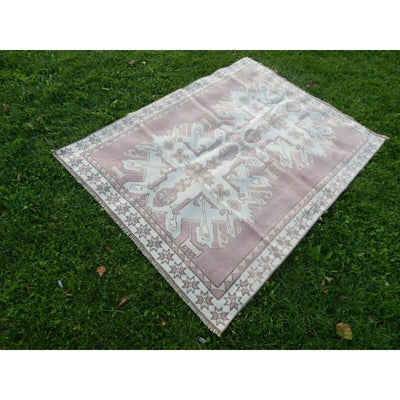 Vintage Turkish Kars Rug - Wool Boho Kitchen Carpet 3'11'' x 5'6''