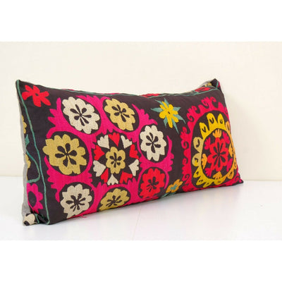 14" x 34" Suzani Bedding Cushion Cover, Tribal House Decor- Embroidery Handmade