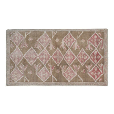 Vintage Taupe Pastel Turkish Karapinar Rug 4'10'' x 8'1''