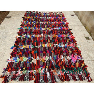 9.5x6.0 ft  Vintage Angora Wool Boucheroite Shaggy Tulu Kilim Rug 290CMx182CM