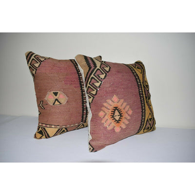 18" X 18" Pair Turkish Kilim Pillow Cover