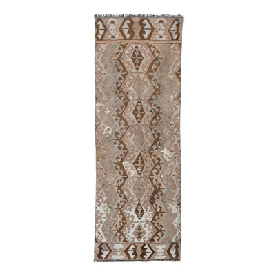 Turkish Geometric Pastel Kilim Runner Rug - Anatolian Organic Rug 2'10" X 7'1"