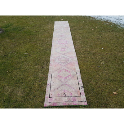 Primitive Vintage 1960 -1970s Kurdish Tribal Herki Rug Runner 1'12'' X 13'3''