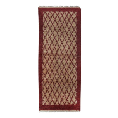 Vintage Organic Woon Brown Angora Mohair Tulu Rug Runner 2.8 x 6.8 Ft