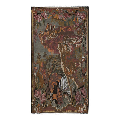 Vintage Abstract Lion Pattern Kilim Rug - 6'5'' x 11'5''