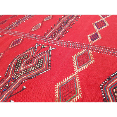 Jajim Vintage Handmade Kilim Rug, Flat weaving Home Office Decor Kelim 5.3x6.8ft