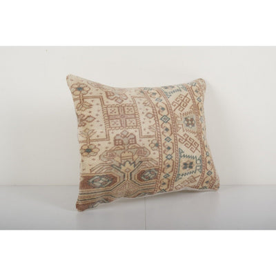 Muted Carpet Rug Pillow, Faded Ethnic Turkish Yastik Cushion Cover