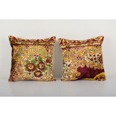 Set of Two Vintage Velvet Cushion Cover