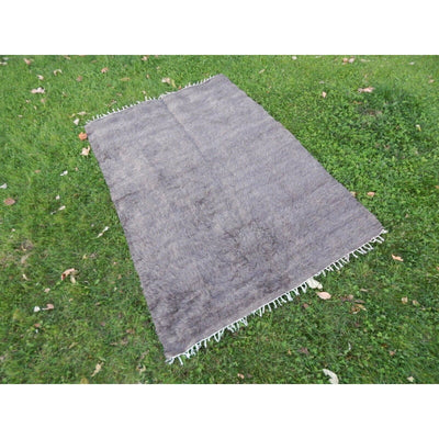 Vintage Flat Weave Angora Wool Mohair Turkish Blanket 4'4'' x 6'7''