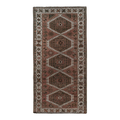 Kurdish Hand-Knotted Distressed Tribal Runner 4'4'' X 8'7''