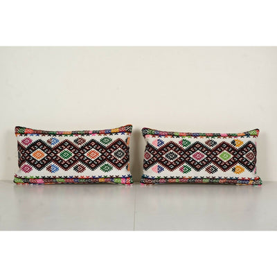 Ethnic Designer Lumbar Kilim Pillow Cover from Anatolian, Bohemian House Decor