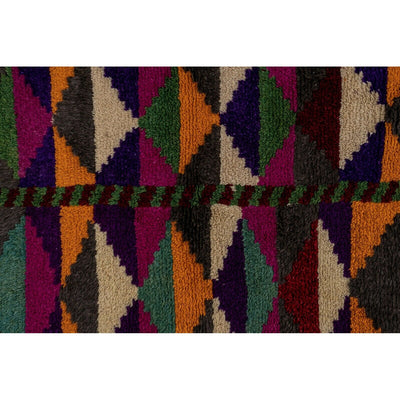 Checkered Vintage Turkish Tulu Rug With Mid-Century Modern Style 4' X 5'7"