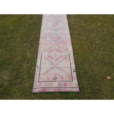 Primitive Vintage 1960 -1970s Kurdish Tribal Herki Rug Runner 1'12'' X 13'3''