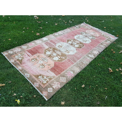 1970s Vintage Turkish Oushak Runner - 4'5'' x 10'2''