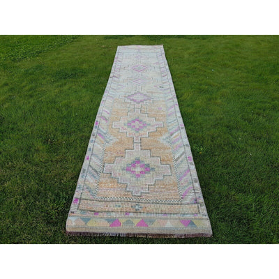 Vintage Orange Turkish Herki Rug Runner