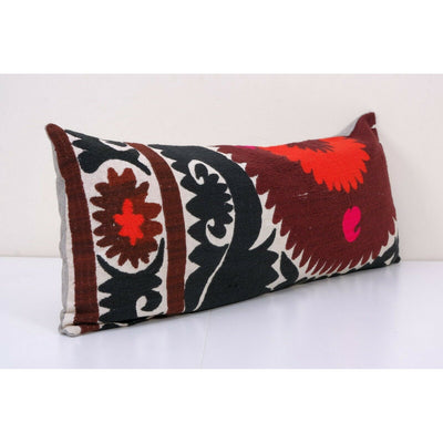 12" x 32"  Turkish Suzani Cushion Cover, Faded Suzani Pillow Case