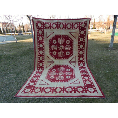 Traditional Turkish Oushak Gallery Carpet, Farmhouse Kitchen Rg 6'6'' x 10'2''