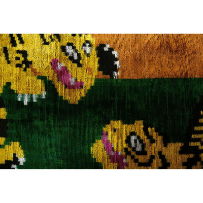 Tiger Silk Ikat Velvet Pillow
