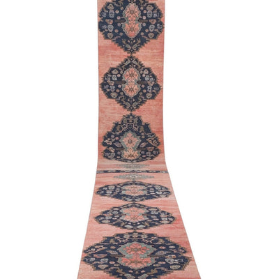 Pale Colors Rug Runner, Muted Soft Colors Authentic Handmade Carpet