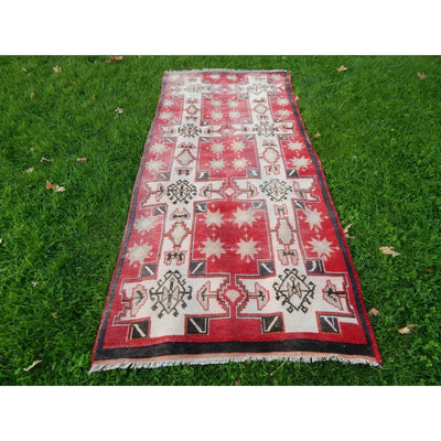 1950s Turkish Anatolian Geometric Pastel Wool Wide Runner Oushak Rug