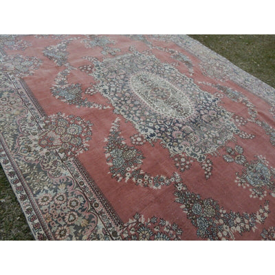 Area Rug, Distressed Antique Oushak Rug, Large Vintage Rug 8' x 11'4''