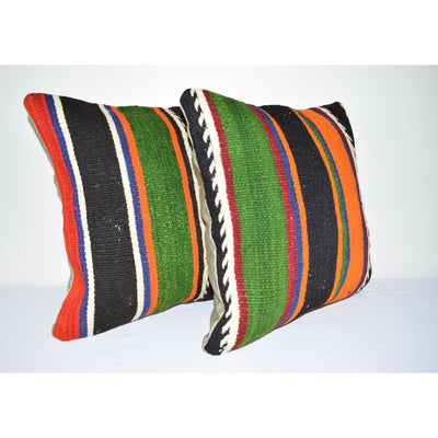 Striped Turkish Kilim Pillow 16" X 16"