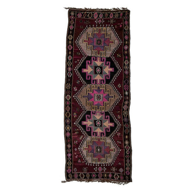 Vintage Oversize Turkish Kars Kilim Rug - Organic Hallway Kilim 5'5" X 13'11"