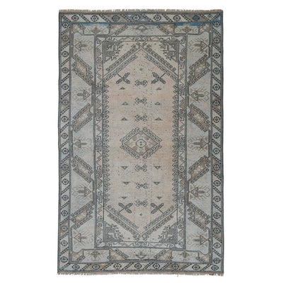 Distressed Turkish Oushak Milas Rug 3'11" X 6'3"