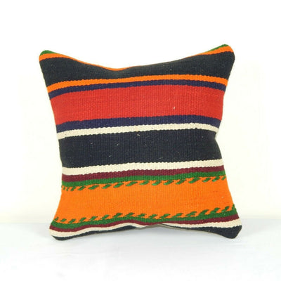 Vintage Turkish Kilim Pillow 16"x16"