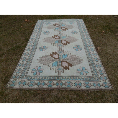 Vintage Turkish Oushak Gallery Runner With Three Taupe Medallions 4'11'' x 7'10'