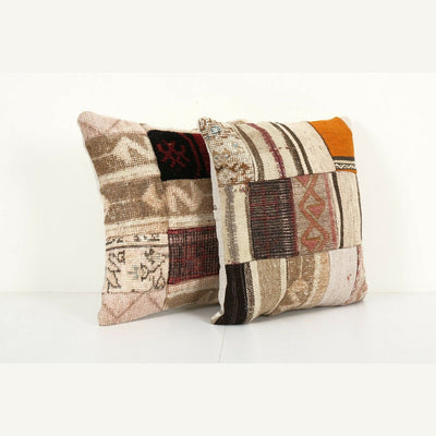 Set Vintage Patchwork Rug Pillow