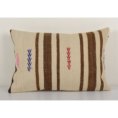 Organic Pillow, Handwoven Turkish Kilim Pillow, Tribal Sofa Pillow