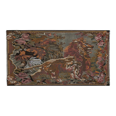 Vintage Abstract Lion Pattern Kilim Rug - 6'5'' x 11'5''