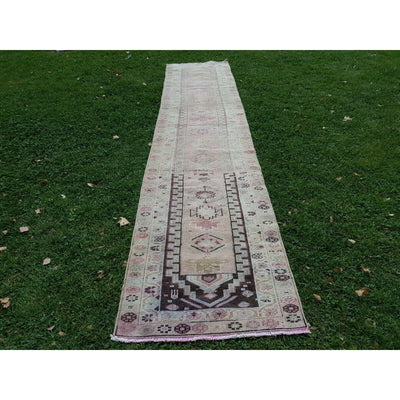 Hand-Knotted Turkish Kurdish Runner . Tribal Long Runner 2'9'' X 13'