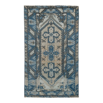 Hand Knotted Turkish Oushak Carpet with Muted 'Washed Out Color 3'5" X 5'9"