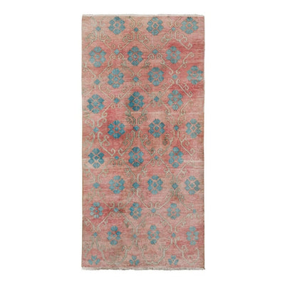 Mid-20th Century Watermelon Handmade Turkish Anatolian Runner 4'8" X 9'1"