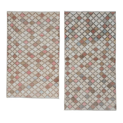 Checkered Pair Turkish Sparta Rug - Set of Two 3'10" X 6'2"