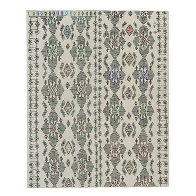 Classic Handwoven Pastel Color Geometric Pattern Turkish Kilim Rug
