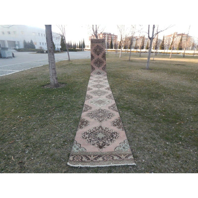 Oversized Vintage Turkish Oushak Extra Long Runner With Mid Century Modern Style