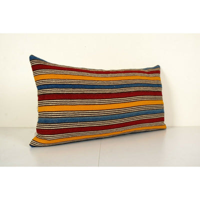 16" x 32" Bohemian Bedding Oushak Rug Pillow Cover, Long Turkish Lumbar Pillow